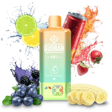 Gudbar 4 in 1 - Strawberry Energy, Lemon Lime, Blackberry, Triple Banana
