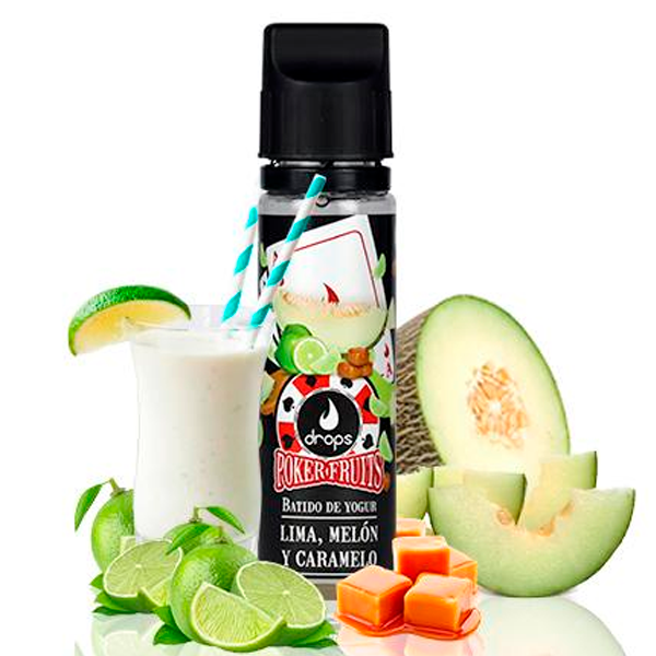 Drops Poker Fruits - Batido de Lima Melón y Caramelo 50ml
