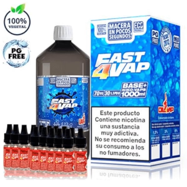 Oil4Vap Fast4Vap Pack Base + Nicovaps (1L) - (Outlet)