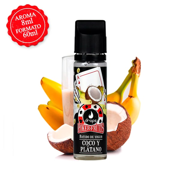 Aroma Batido de Coco y Plátano - Drops Poker Fruits (Longfill)