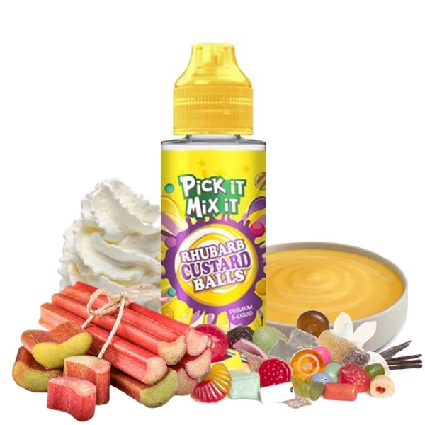 Rhubarb Custard Balls - Pick It Mix It 100ml