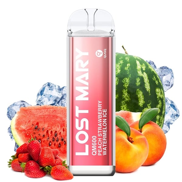 Elf Bar Lost Mary QM600 Peach Strawberry Watermelon Ice - Pod desechable