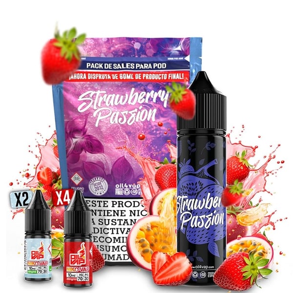 Pack Strawberry Passion + NikoVaps - Oil4Vap Sales - 60ml