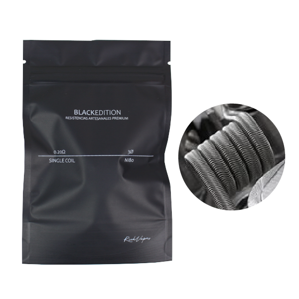 Rick Vapes - Single Coil 0.20 Full Ni80 Black Edition (Resistencias Artesanales)