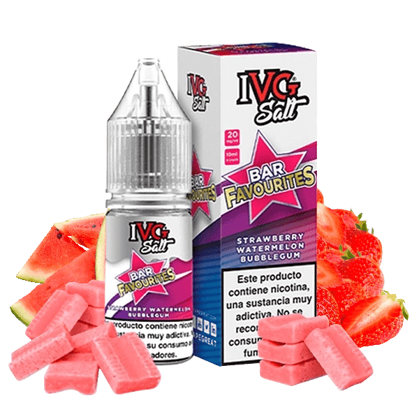 Salts Strawberry Watermelon Bubblegum - IVG - Favourite Bar - 10m