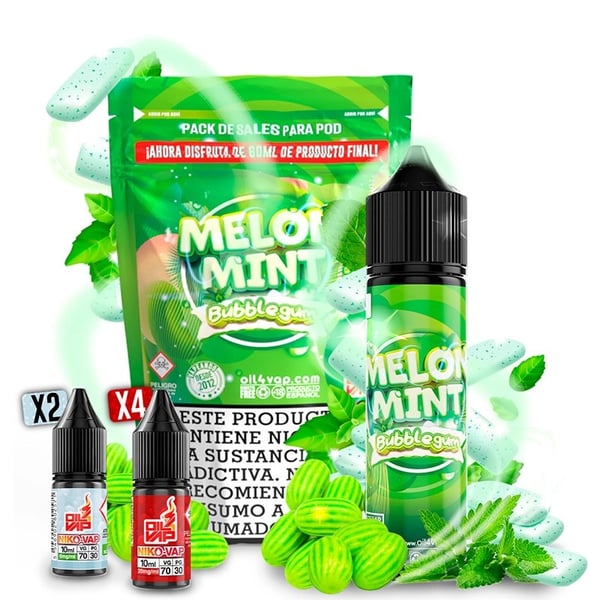 Pack Melon Mint Bubblegum + NikoVaps - Oil4Vap Sales - 60ml