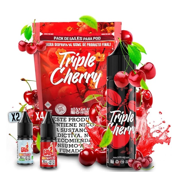 Pack Triple Cherry + NikoVaps - Oil4Vap Sales - 60ml