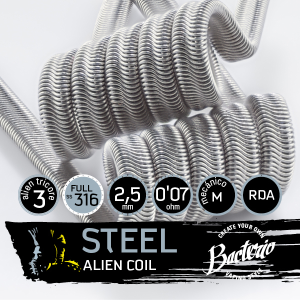 Bacterio Coils - Steel Alien Coil SS316/Ni80 (Resistencias Artesanales)